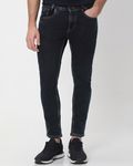 Blue Black Ankle Length Denim Deluxe Stretch Jeans