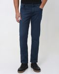 Deep Indigo Blue Narrow Fit Denim Deluxe Stretch Jeans