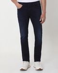 Deep Indigo Blue Skinny Fit Denim Deluxe Stretch Jeans