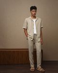 Khaki Relaxed Fit Drawstring Pants