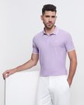 Lilac Scuba Stretch Plain Slim Fit Polo
