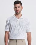 White Textured Plain Slim Fit Polo