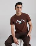 Brown Graphic Slim Fit T-Shirt