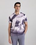 Lilac Abstract Print Regular Fit T-Shirt