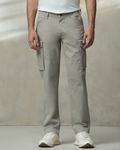 Grey Slim Fit Cotton Cargo