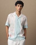 Off White Resort Print Loose Fit Casual Shirt