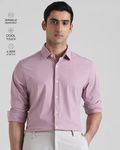 Lilac Scuba Stretch Plain Slim Fit Casual Shirt