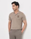 Stone Textured Stretch Slim Fit Polo