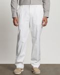 Off White Relaxed Tapered Fit Single Pleated Pants