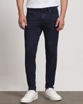 Deep Indigo Blue Ankle Length Jersey Denim