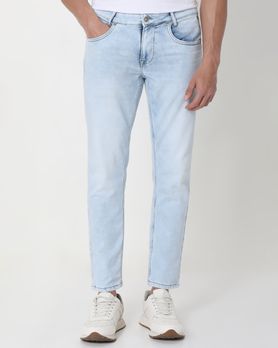 Light Blue Ankle Length Denim Deluxe Stretch Jeans
