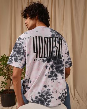 Pink Tie-Dye Print Oversized Loose Fit Tee