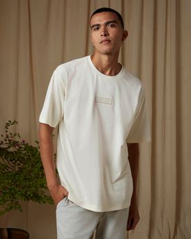Off White Badged Oversized Loose Fit Tee
