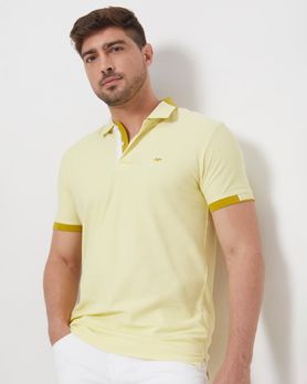 Light Yellow Detail Plain Slim Fit Mini Popcorn T-Shirt