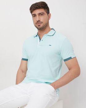 Turquoise Detail Plain Slim Fit Mini Popcornt-Shirt