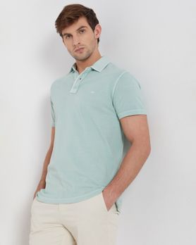 Light Green Plain Slim Fit Polo T-Shirt