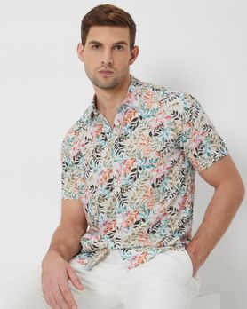 Multi Floral Print Slim Fit Casual Shirt