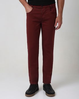 Maroon Super Slim Fit Superstretch Coloured Jeans