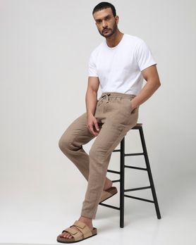 Khaki Relaxed Fit Drawstring Trouser