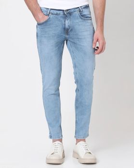 Mid Blue Ankle Length Denim Deluxe Stretch Jeans