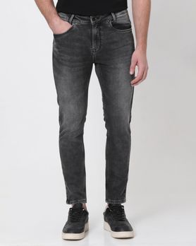 Grey Ankle Length Denim Deluxe Stretch Jeans