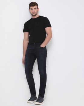 Blue Black Skinny Fit Denim Deluxe Stretch Jeans