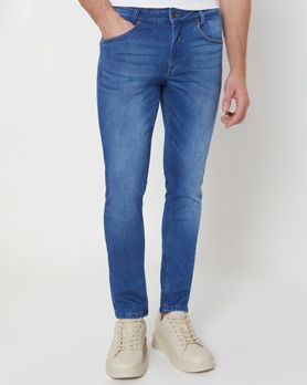 Mid Blue Skinny Fit Denim Deluxe Stretch Jeans