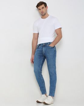Mid Blue Ankle Length Originals Stretch Jeans