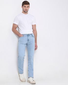 Light Blue Relaxed Straight Fit Originals Stretch Jeans