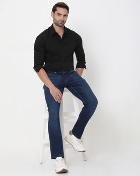 Dark Indigo Blue Super Slim Fit Originals Deluxe Stretch Jeans