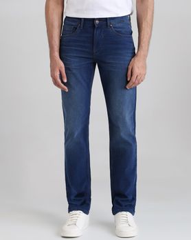 Mid Blue Straight Fit Denim Deluxe Jeans