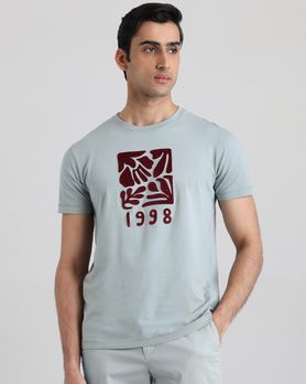 Light Green Graphic Slim Fit T-Shirt