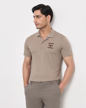 Stone Textured Stretch Slim Fit Polo