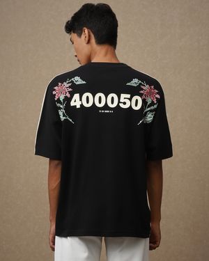 Off White Colorblocked Oversized Loose Fit T-Shirt