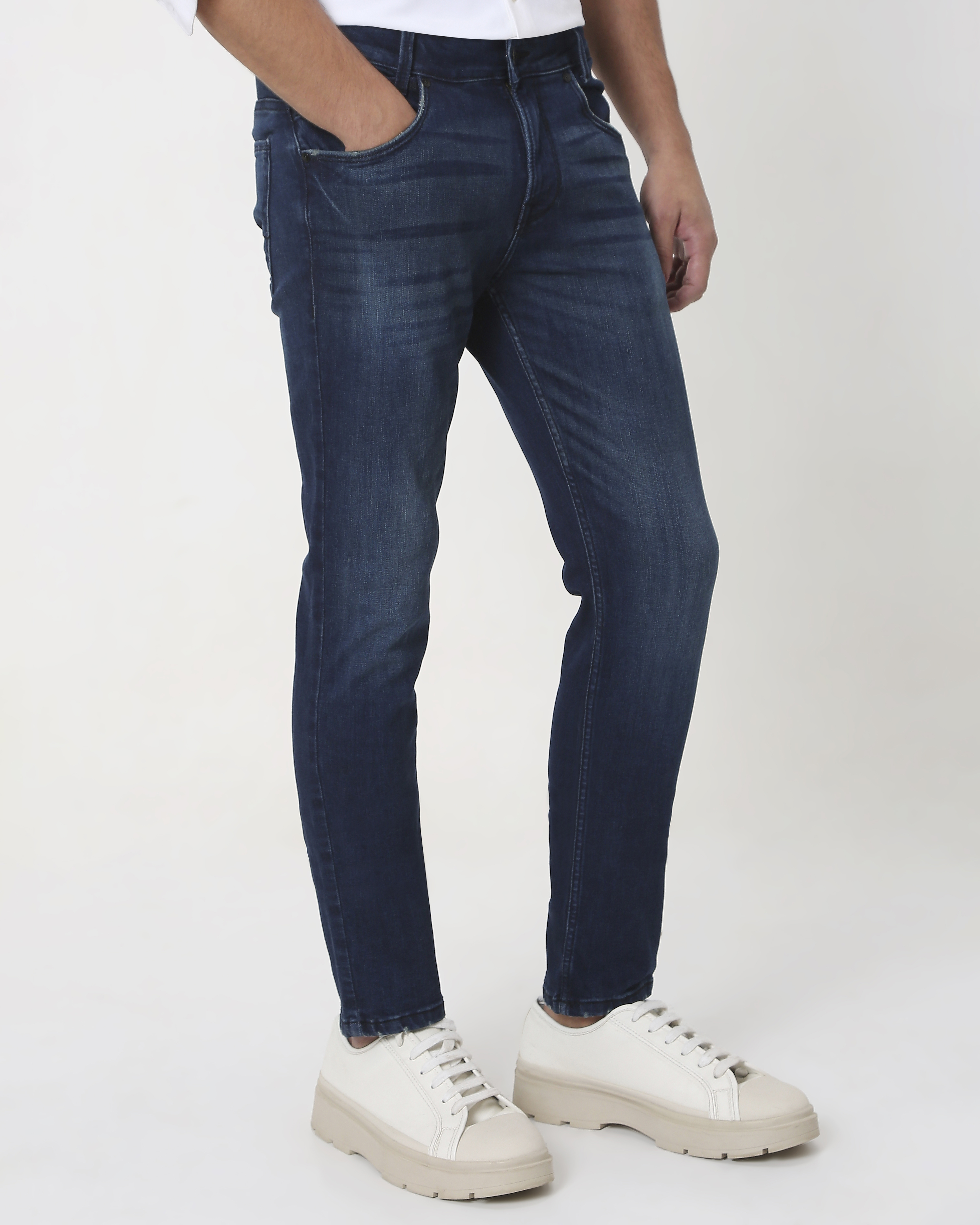 Buy Blue Black Super Slim Fit Originals Stretch Jeans Online at Muftijeans