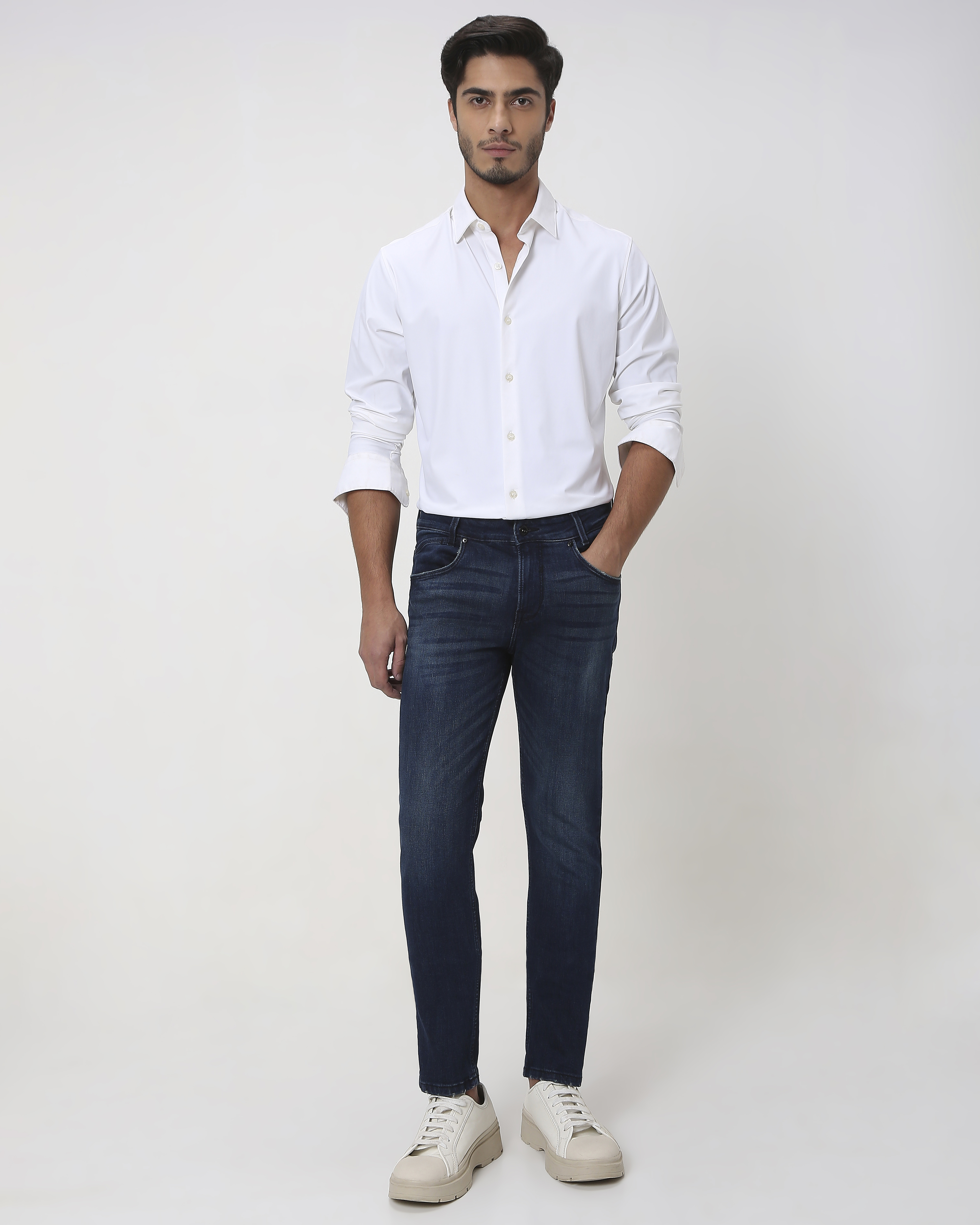 Buy Blue Black Super Slim Fit Originals Stretch Jeans Online at Muftijeans