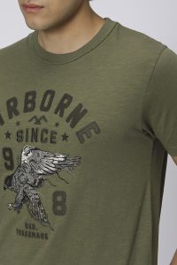 Military-Inspired Solid Textured T-shirt