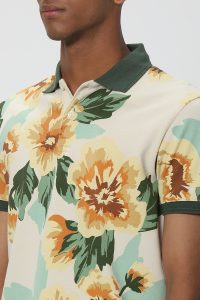 Floral Printed Polo T-shirt
